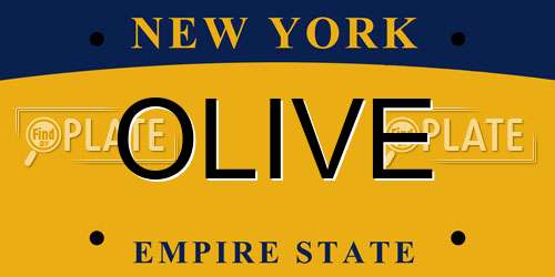 OLIVE New York License Plate