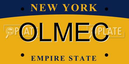OLMEC New York License Plate