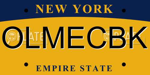 OLMECBK New York License Plate