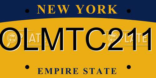 OLMTC211 New York License Plate