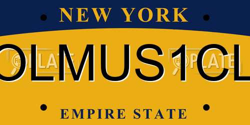 OLMUS1CL New York License Plate