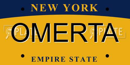 OMERTA New York License Plate