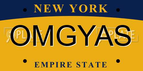 OMGYAS New York License Plate