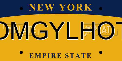 OMGYLHOT New York License Plate