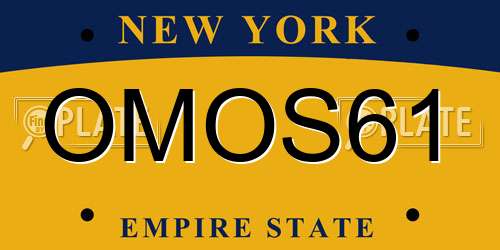 OMOS61 New York License Plate