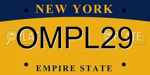 OMPL29 New York License Plate