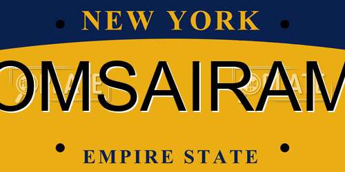 OMSAIRAM New York License Plate