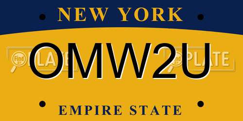 OMW2U New York License Plate
