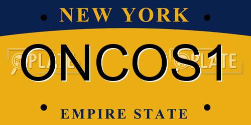 ONCOS1 New York License Plate