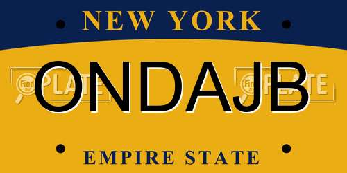 ONDAJB New York License Plate