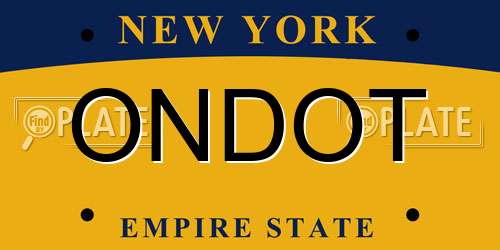 ONDOT New York License Plate