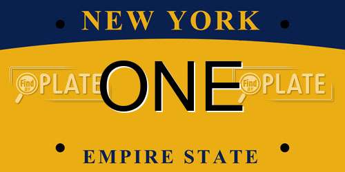 ONE New York License Plate