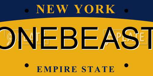 ONEBEAST New York License Plate