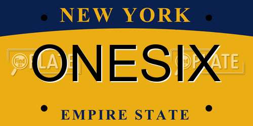 ONESIX New York License Plate