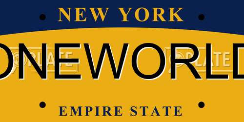 ONEWORLD New York License Plate