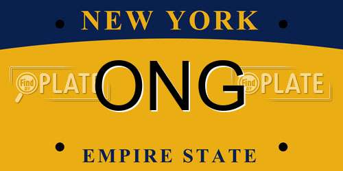 ONG New York License Plate