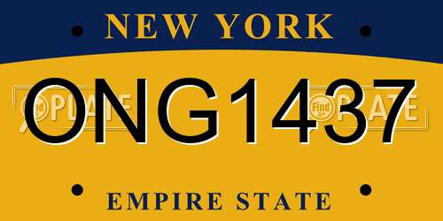 ONG1437 New York License Plate