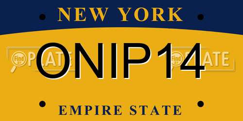 ONIP14 New York License Plate