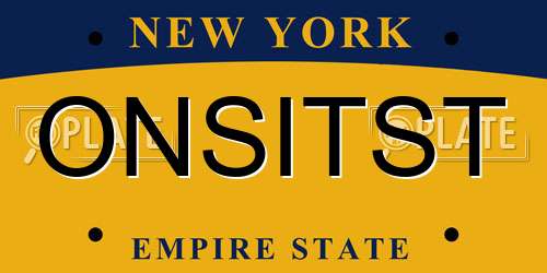 ONSITST New York License Plate