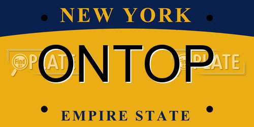 ONTOP New York License Plate