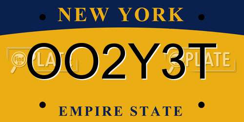 OO2Y3T New York License Plate