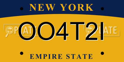 OO4T2I New York License Plate