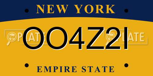 OO4Z2I New York License Plate