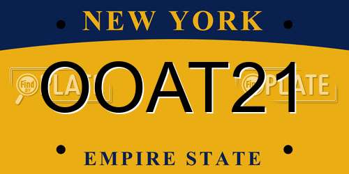 OOAT21 New York License Plate