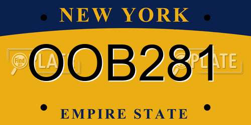OOB281 New York License Plate