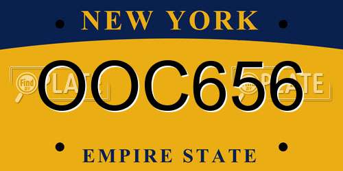 OOC656 New York License Plate