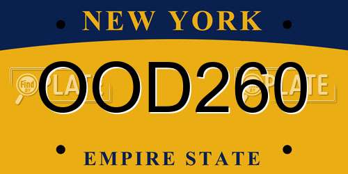 OOD260 New York License Plate