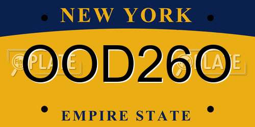 OOD26O New York License Plate