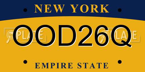 OOD26Q New York License Plate