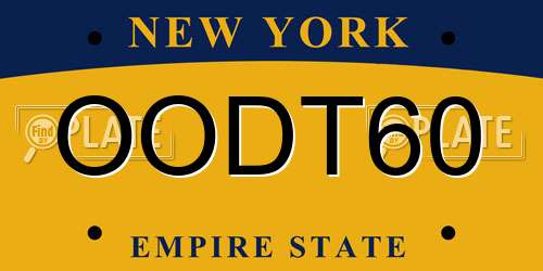 OODT60 New York License Plate