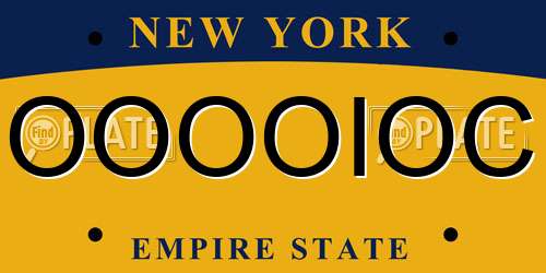 OOOOIOC New York License Plate
