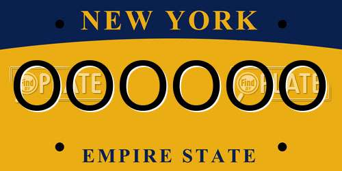 OOOOOO New York License Plate