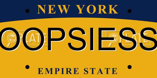 OOPSIESS New York License Plate