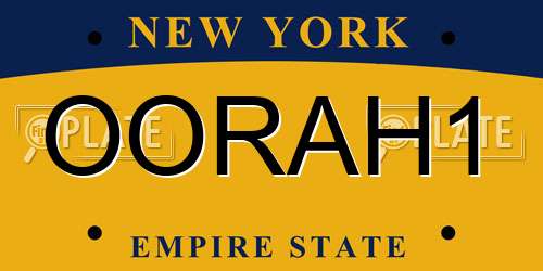 OORAH1 New York License Plate