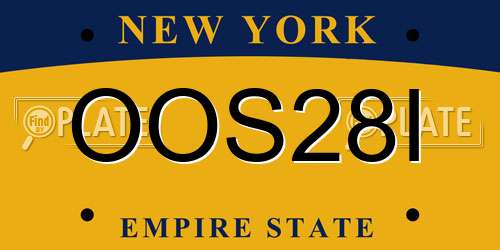 OOS28I New York License Plate