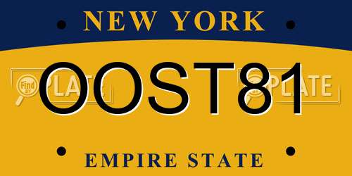 OOST81 New York License Plate