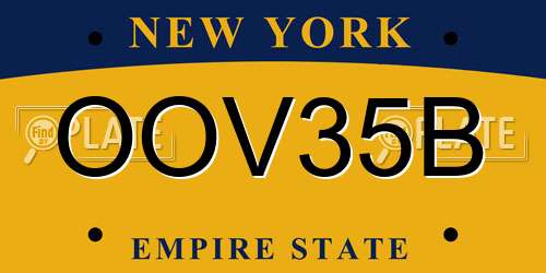 OOV35B New York License Plate