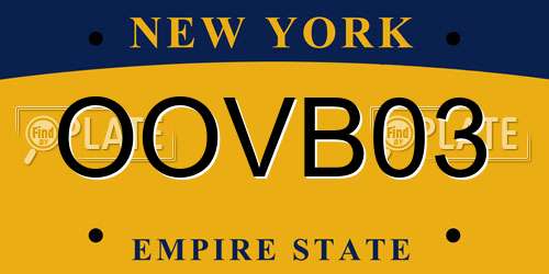 OOVB03 New York License Plate
