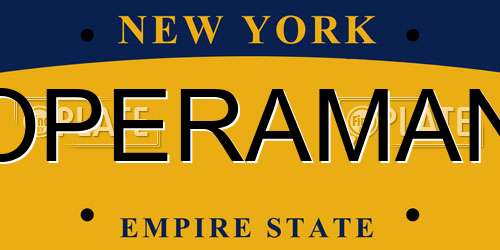 OPERAMAN New York License Plate