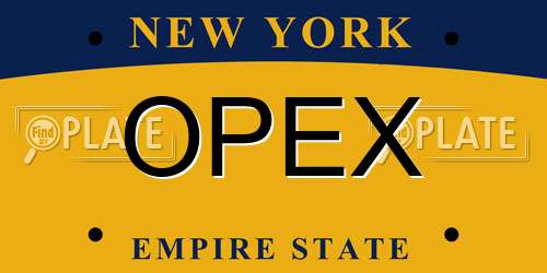 OPEX New York License Plate