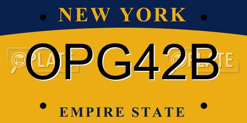 OPG42B New York License Plate