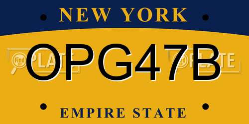 OPG47B New York License Plate