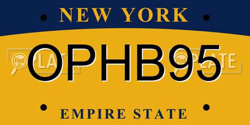 OPHB95 New York License Plate