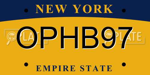 OPHB97 New York License Plate