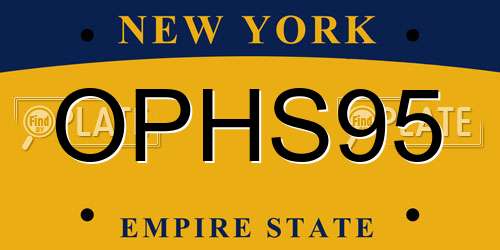 OPHS95 New York License Plate