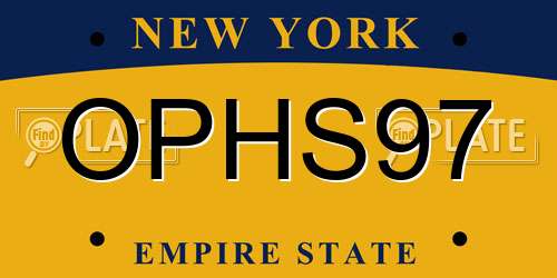 OPHS97 New York License Plate